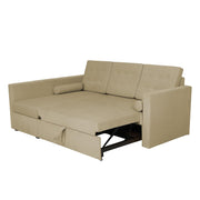 Megan LHS 4 Seater L Shaped Sofa Cum Bed for Living Room (Cream Fabric) Premium Fabric Sofa