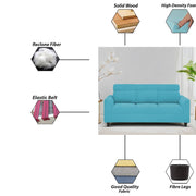 Marco 3 Seater Sofa Set for Living Room (Turquise Colour) Premium Fabric Sofa