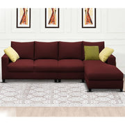 Rihan 6 Seater L Shape Sofa Set Living Room (Maroon Fabric) Right Side Sofa