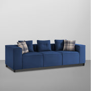 Karoline 3 Seater Sofa Set with Center Table for Living Room (Black Colour) Premium Fabric Sofa