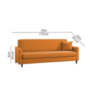 Premium Valkyrie 3 Seater Sofa Set 3 Seater Modern Sofa Set for Living Room (Orange Color Fabric)