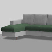 Charmi LHS 6 Seater L Shape Sofa Set for Living Room (Green Grey Fabric) Premium Fabric Sofa