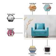 Garcia 1 Seater Sofa Set for Living Room (Black Colour) Premium Fabric Sofa