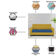 Marco 3 Seater Sofa Set for Living Room (Blue Yellow Colour) Premium Fabric Sofa