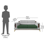 Falconar 3 Seater Sofa Set for Living Room (Green Grey Fabric) Premium Fabric Sofa