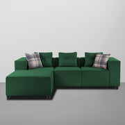 Karoline 3 Seater Sofa Set with Center Table for Living Room (Black Colour) Premium Fabric Sofa