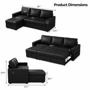 Casaliving Glanie LHS 4 Seater Corner Sofa Cum Bed for Living Room with Storage (Beige Fabric) Leatherette Fabric Sofa with Cup Holder
