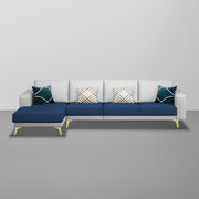 Falco LHS 6 Seater L Shape Sofa Set for Living Room (Blue Grey Fabric) Premium Fabric Sofa