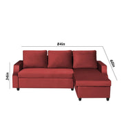 Asper RHS 4 Seater L Shape Sofa Set for Living Room (Maroon Fabric) Premium Fabric Sofa