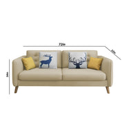 Duckby 3 Seater Sofa Set for Living Room (Black Colour) Premium Fabric Sofa
