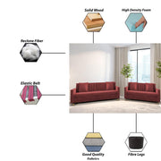 Garcia 3+2 Seater Sofa Set for Living Room (Black - Grey)