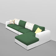 Badger LHS 6 Seater L Shape Sofa Set for Living Room (Black Fabric) Premium Fabric Sofa