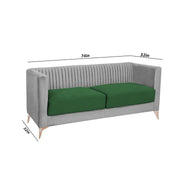 Ember 3 Seater Sofa Set for Living Room (Green Grey Colour) Premium Fabric Sofa