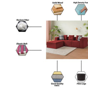 Karoline 3 Seater Sofa Set with Center Table for Living Room (Black Colour) Premium Fabric Sofa