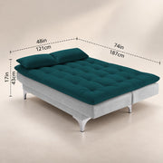 Casaliving Danny Sofa Cum Bed for Living Room Premium Fabric Sofa New 3 Seater Sofa Cum Bed Velvet Fabric with 2 Cushions and Suitable for All Indoor (Black Grey)