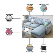 Andon 4 Seater L Shape Sofa Set for Living Room (Black Grey) Right Side Sofa
