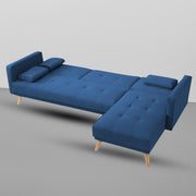 Convertible Futon RHS 4 Seater Sofa Cum Bed with Adjustable Backrest Sofa for Living Room (Blue Grey Colour) Premium Fabric Sofa
