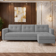 Casaliving Flexora Modern Velvet Fabric Upholstered 3 Seater Sofa Set with Ottoman for Living Room, Premium Velvet Fabric Sofa (Black Colour)