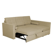 Megan RHS 4 Seater L Shaped Sofa Cum Bed for Living Room (Cream Fabric) Premium Fabric Sofa