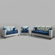 Casaliving Rolando 3 + 2 + 1 Seater Sofa Set for Living Room (Blue Grey Colour Fabric) Premium Fabric Sofa Set