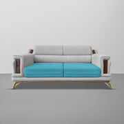 Falconar 3 Seater Sofa Set for Living Room (Turquise Grey Fabric) Premium Fabric Sofa