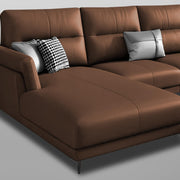 Morken LHS 6 Seater L Shape Sofa Set for Living Room (Brown) Premium Fabric Sofa