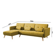 Gamora LHS 4 Seater L Shape Sofa Set for Living Room (Yellow) Premium Fabric Sofa