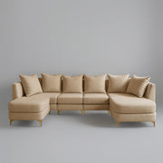 Zoe 8 Seater U Shape Sofa Set for Living Room (Black Grey Colour) Premium Fabric Sofa Set Living Room