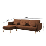 Gamora LHS 4 Seater L Shape Sofa Set for Living Room (Brown) Premium Fabric Sofa