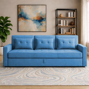 Treshta 3 Seater Pull-Out Premium Fabric Sofa Cum Bed Sofa Set for Living Room (Black Fabric Color) Premium Fabric Sofa Set for Living Room Sofa Cum Bed