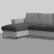 Charmi LHS 4 Seater L Shape Sofa Set for Living Room (Black Grey Fabric) Premium Fabric Sofa