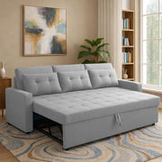 Treshta 3 Seater Pull-Out Premium Fabric Sofa Cum Bed Sofa Set for Living Room (Black Fabric Color) Premium Fabric Sofa Set for Living Room Sofa Cum Bed