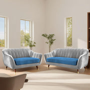 Casaliving Anyse 2 Seater Sofa Set for Living Room (Grey Colour Fabric) Premium Fabric Sofa