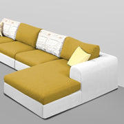 Badger LHS 6 Seater L Shape Sofa Set for Living Room (Black Fabric) Premium Fabric Sofa