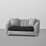 Doraldo 2 Seater Sofa Set for Living Room (Black Colour Fabric) Premium Fabric Sofa for Living Room