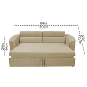 Torrato 3 Seater Sofa Cum Bed for Living Room (Cream Colour Fabric) Premium Fabric Sofa