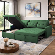 Casaliving Treshta 4 Seater LHS L - Shape Pull-Out Sofa Cum Bed with Storage Sofa for Living Room (Brown Fabric Color) Premium Fabric Sofa Set for Living Room Sofa Cum Bed