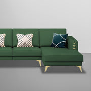Falco RHS 6 Seater L Shape Sofa Set for Living Room (Green Fabric) Premium Fabric Sofa