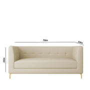 Magnus 3 Seater Sofa Set for Living Room (Cream Colour) Premium Fabric Sofa