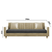 Garcia 3+2 Seater Sofa Set for Living Room (Black - Grey)