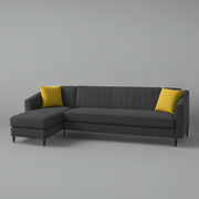 Neyami LHS 6 Seater L Shape Sofa Set for Living Room (Black) Premium Fabric Sofa Set