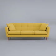 Letty 3 Seater Sofa Set for Living Room (Yellow Colour) Premium Fabric Sofa
