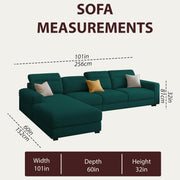 Orion LHS 6 Seater L Shape Sofa Set for Living Room (Pine Colour) Premium Fabric Sofa