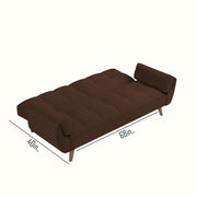 Francois 3 Seater Convertible Sofa Cum Bed for Living Room (Brown Fabric) Premium Fabric Sofa