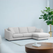 Cortina RHS 4 Seater L Shape Sofa Set for Living Room (Grey Fabric) Premium Fabric Sofa