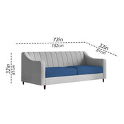 Mobius 3 Seater Sofa Set for Living Room (Blue Grey Colour Sofa) Premium Fabric Sofa for Living Room