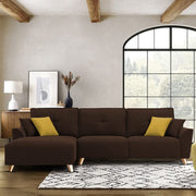 Antonio LHS 4 Seater L Shape Sofa Set for Living Room (Brown Premium Fabric)