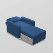 Casaliving Treshta Single Seater Sofa Cum Bed Sofa Set for Living Room (Blue Fabric -Colour Fabric) Premium Fabric Sofa Set