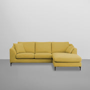 Cortina RHS 4 Seater L Shape Sofa Set for Living Room (Yellow Fabric) Premium Fabric Sofa
