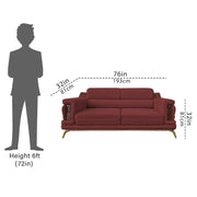 Falconar 3 Seater Sofa Set for Living Room (Maroon Fabric) Premium Fabric Sofa